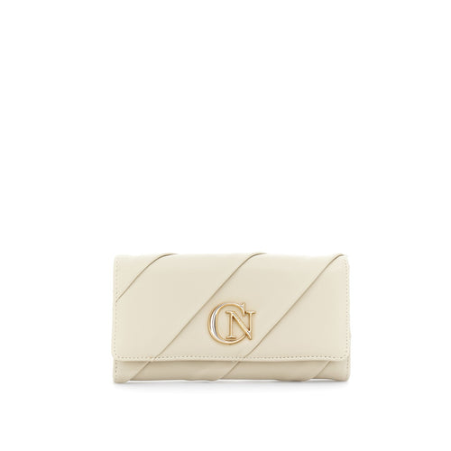 PORTAFOGLIO IN SINTETICO EFFETTO PELLE CON PATTINA,CON PIEGHE,LOGO CN IN METALLO