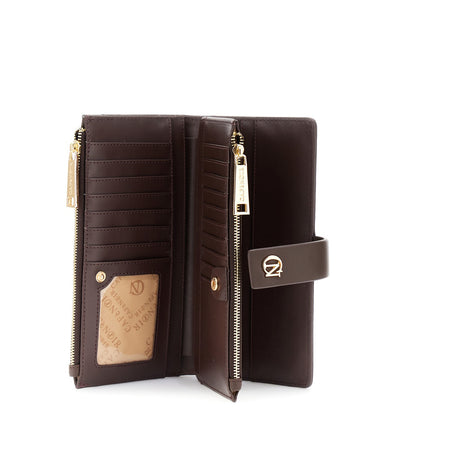 PORTAFOGLIO IN SINTETICO EFFETTO PELLE CON APPLICAZIONE DI MINI BORCHIE