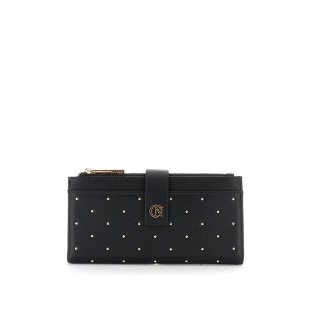 PORTAFOGLIO IN SINTETICO EFFETTO PELLE CON APPLICAZIONE DI MINI BORCHIE