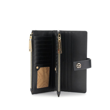 PORTAFOGLIO IN SINTETICO EFFETTO PELLE CON APPLICAZIONE DI MINI BORCHIE