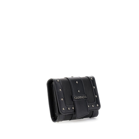 PORTAFOGLIO IN SINTETICO EFFETTO PELLE CON BORDATURA E RIVETTI