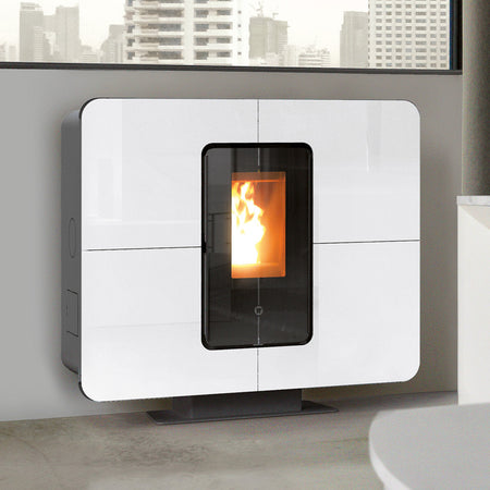 Thermorossi Termostufa a Pellet SlimQuadro Idra Cristallo 14,3 kW