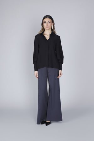 CAMICIA CON MANICHE INCRESPATE