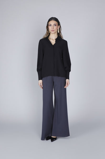 CAMICIA CON MANICHE INCRESPATE