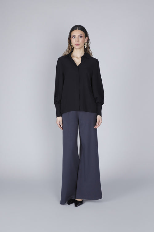 CAMICIA CON MANICHE INCRESPATE