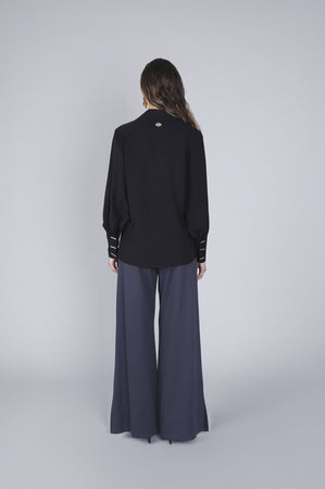 CAMICIA CON MANICHE INCRESPATE