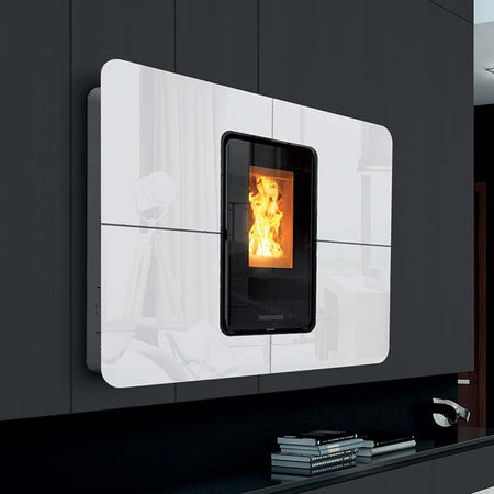 Thermorossi Termostufa a Pellet SlimQuadro Idra Cristallo 14,3 kW