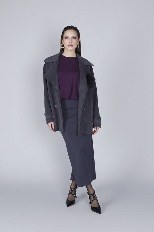 CABAN DOPPIOPETTO ORLO DIETRO ELASTICO