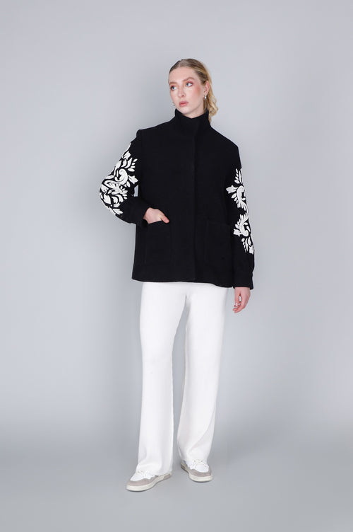 CAPPOTTO CORTO MANICHE RICAMATE