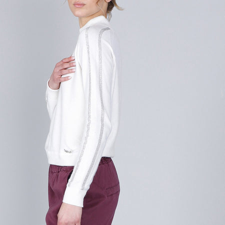MAGLIA COLLO ALTO STRAS ALLE MANICHE
