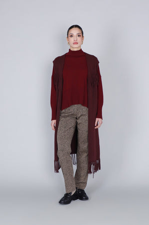 GILET OVERSIZE CON FRANGE