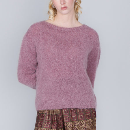 MAGLIA CON SCOLLO A BARCA FILATO MISTO MOHAIR