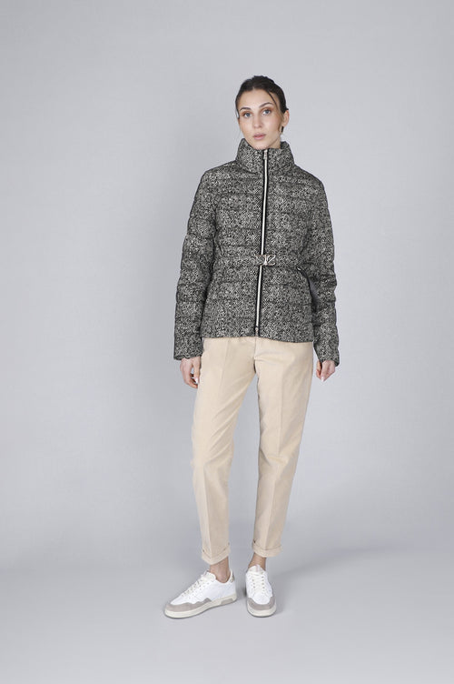 PIUMINO CORTO STAMPA CHERVON CON CINTURA LOGATA