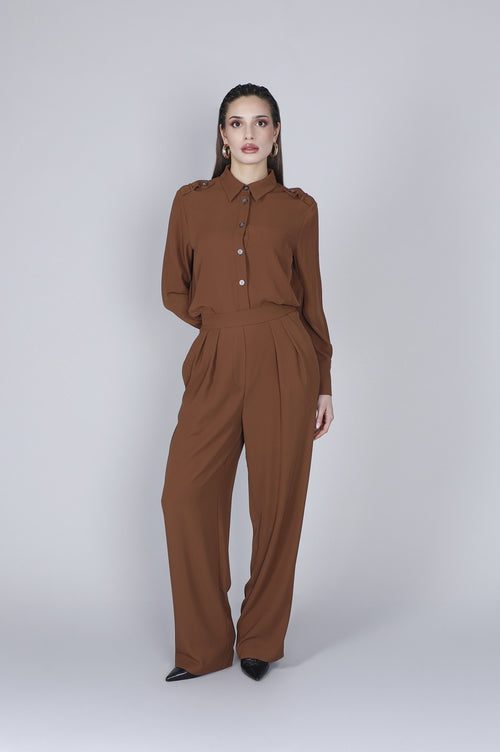 PANTALONE PALAZZO CON PINCES