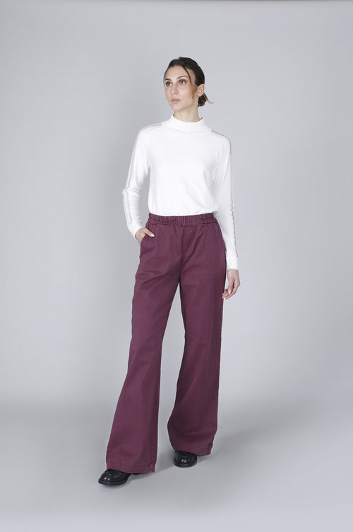 PANTALONE GAMBA AMPIA IN TENCEL TINTO CAPO