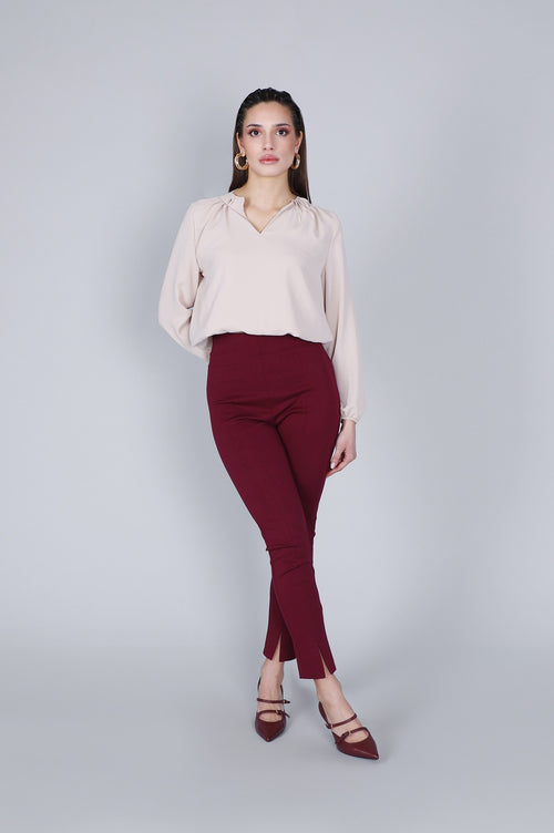 PANTALONE SKINNY VITA ALTA TESSUTO ELASTICIZZATO