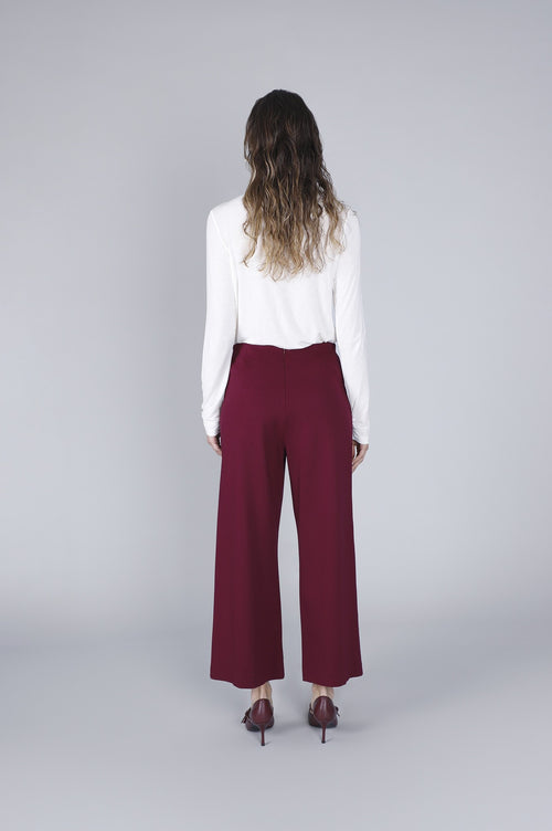 PANTALONE GAMBA AMPIA TESSUTO ELASTICIZZATO