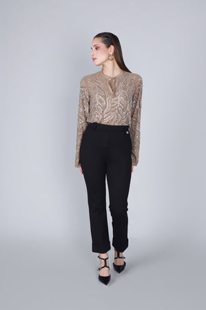 PANTALONE A SIGARETTA CON RISVOLTO