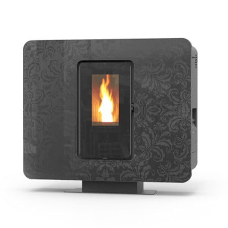Thermorossi Termostufa a Pellet SlimQuadro Idra Cristallo 14,3 kW