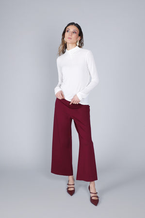 TSHIRT MISTO CACHEMIRE COLLO ARRICCIATO