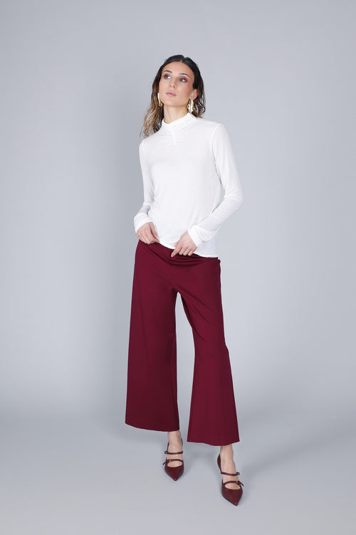 TSHIRT MISTO CACHEMIRE COLLO ARRICCIATO