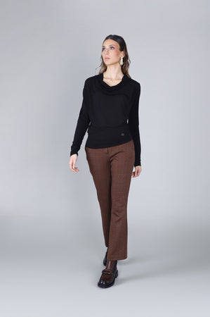 TSHIRT MISTO CACHEMIRE SCOLLO A GOCCIA