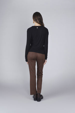 TSHIRT MISTO CACHEMIRE SCOLLO A GOCCIA