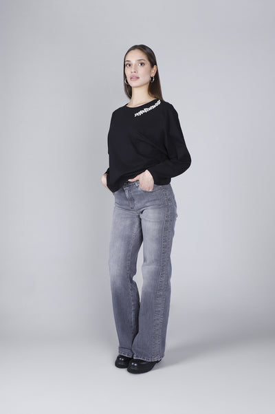 T SHIRT MANICA LUNGA CON APPLICAZIONE STRASS