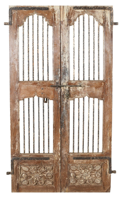 Biscottini Porta portone in legno massello e ferro da interno o da esterno vecchia e antica medievale