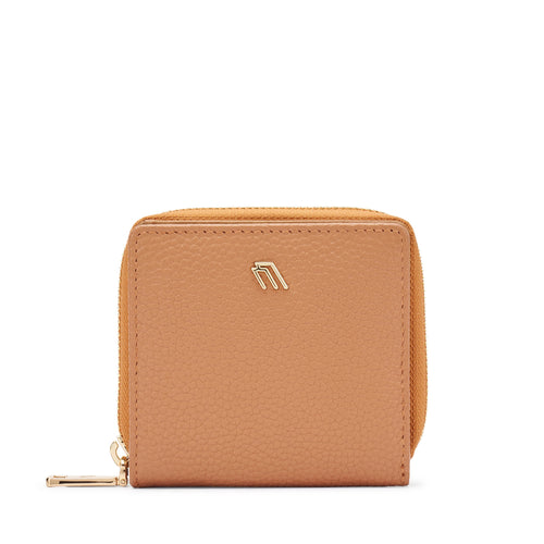 Frau portafoglio mini in pelle bottalata cuoio PD22