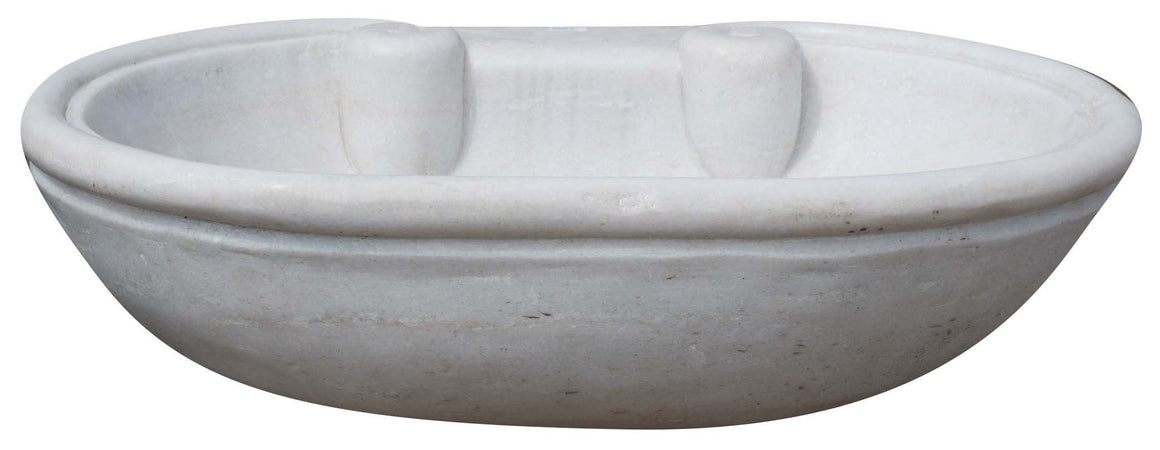 Biscottini Lavandino in marmo bianco L62xPR46xH18 cm Vasca realizzata completamente