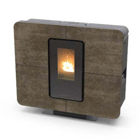 Thermorossi Termostufa a Pellet SlimQuadro Idra Stone 14,3 kW