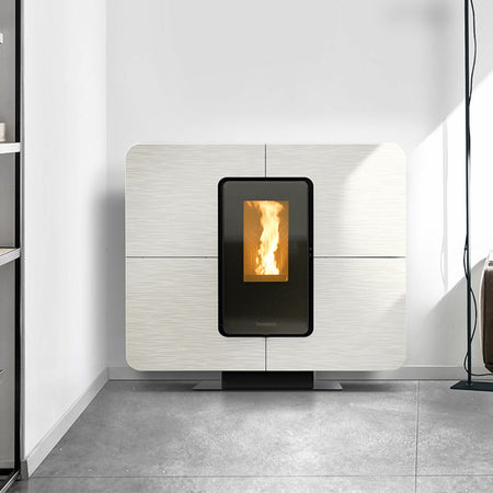 Thermorossi Termostufa a Pellet SlimQuadro Idra Stone 14,3 kW