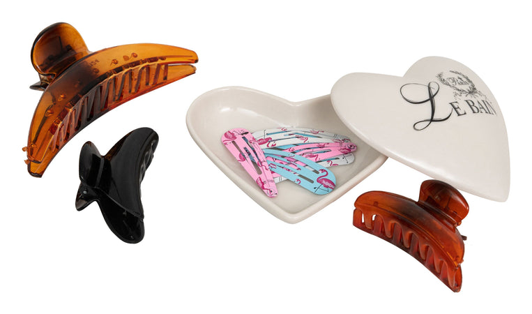 Biscottini Biscottini Contenitore Porcellana Bianca Decorata Coperchio Portaoggetti Bagno