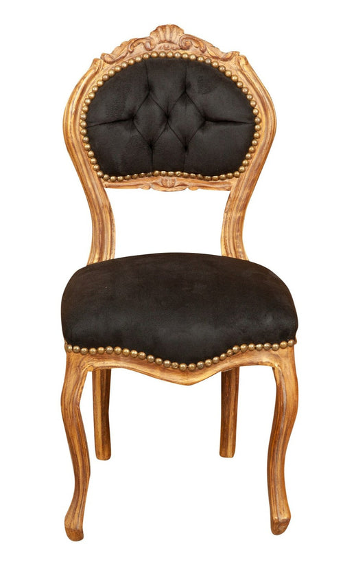 Biscottini Sedia stile francese Luigi XVI in legno massello di faggio poltroncina XVI,