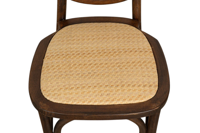 Biscottini Sedia Thonet in legno massello e seduta in rattan