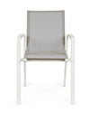 Sedia Krion struttura in alluminio con braccioli per interni ed esterni