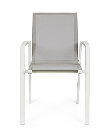 Sedia "Krion" struttura in alluminio con braccioli per interni ed esterni