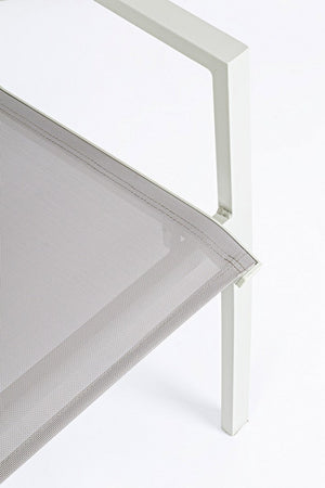 Sedia "Krion" struttura in alluminio con braccioli per interni ed esterni