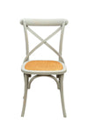 Biscottini Sedia Thonet in massello e seduta in rattan finitura Grigio anticato