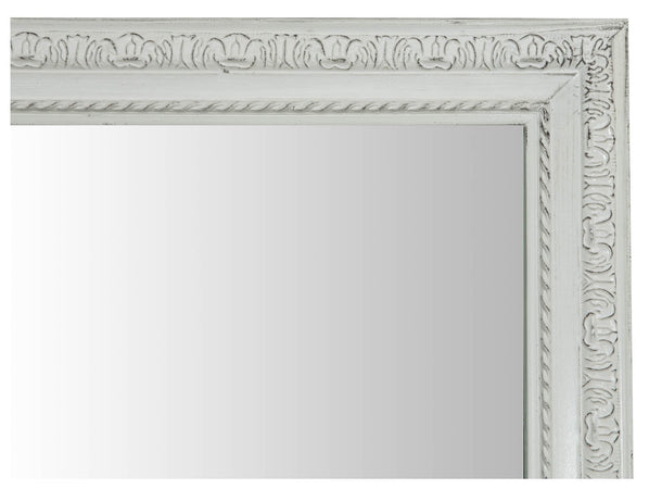 Biscottini Specchio Specchiera da parete e appendere verticale/orizzontale L72xPR4xH180 cm finitura bianca anticata.