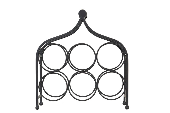 Biscottini Biscottini Cantinetta Porta Bottiglie 6 Posti Ferro Battuto Nera 35x14x37