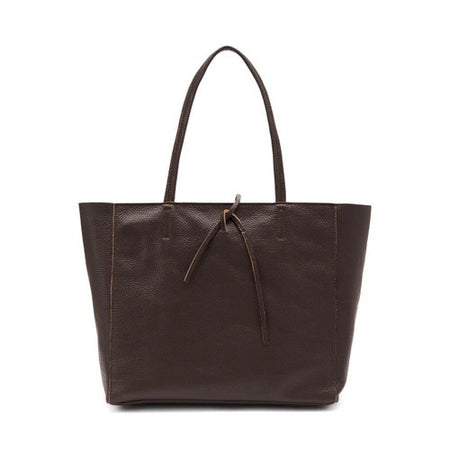 Frau borsa morbida in pelle bottolata chocolat B810