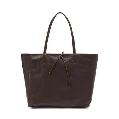 Frau borsa morbida in pelle bottolata chocolat B810