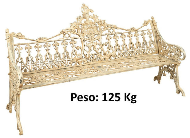 Biscottini Panchina Liberty in ghisa finitura anticata Molto Robusta, stabile Offerta