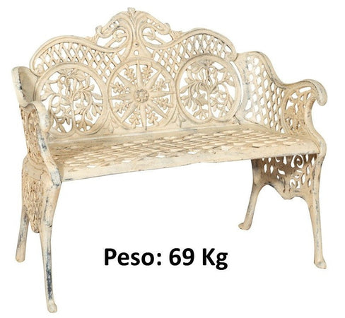 Biscottini Panchina Liberty in ghisa finitura anticata Molto robusta, stabile Offerta