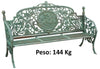 Biscottini Panchina Liberty in ghisa finitura verde anticata L184xPR70xH110 cm Robusta