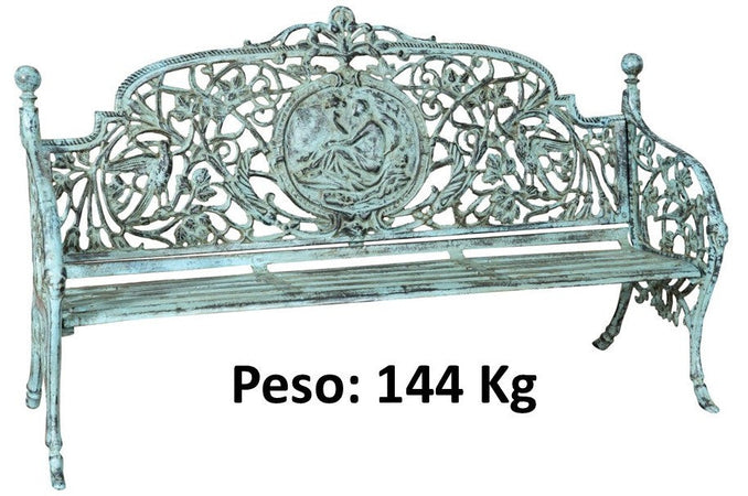 Biscottini Panchina Liberty in ghisa finitura anticata Molto robusta, stabile Offerta