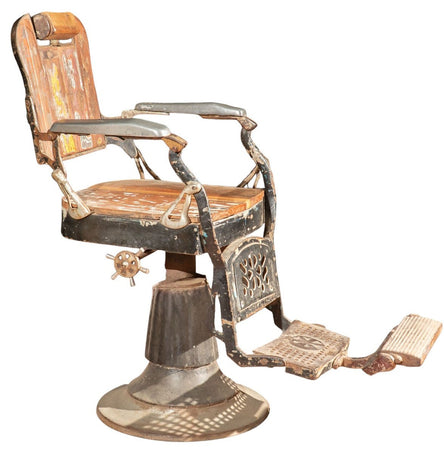 Biscottini Poltrona Sedia Barbiere Antica Biscottini Restaurata '800 78x56x113 Arredo