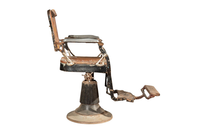 Biscottini Poltrona Sedia Barbiere Antica Biscottini Restaurata '800 78x56x113 Arredo